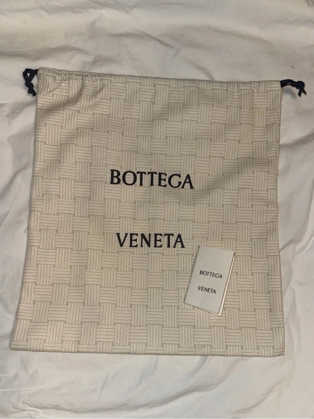 Bottega Veneta Dust Bag Cream Drawstring Pouch Authentic W/book